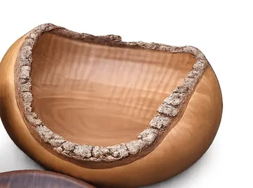 Natural Bark-Rim Burl Bowl